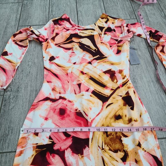 Jennifer Lopez Collection Women's Vibrant Long Sleeve Bodycon Dress Size S NWT - Picture 11 of 16